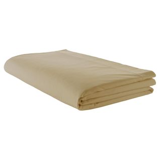 Drap Plat Piqué Uni En Percale De Coton - 280x325 Cm - Marron Clair