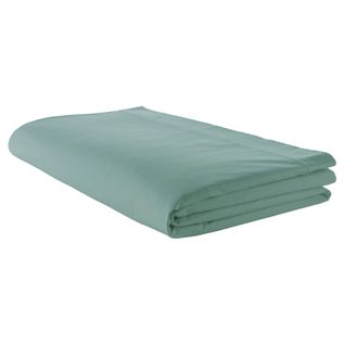 Drap Plat Piqué Uni En Percale De Coton - 180x290 Cm - Turquoise