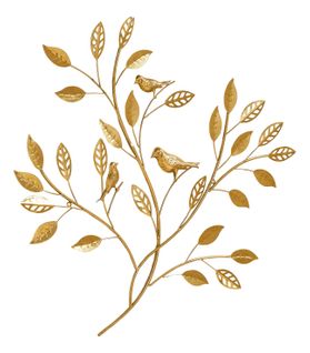 Déco murale H76 FLORAL Doré