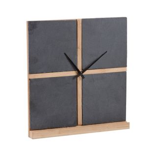 Horloge Ardoise Et Bambou