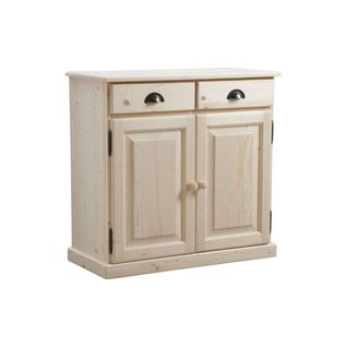 Buffet En Bois Brut 2 Portes 2 Tiroirs