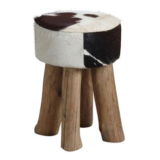 Tabouret Rond En Peau De Vache