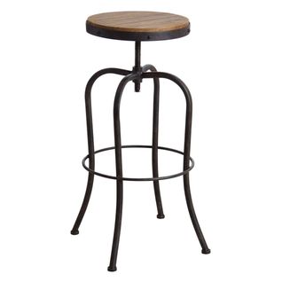 Tabouret Haut Pivotant En Métal Et Bois