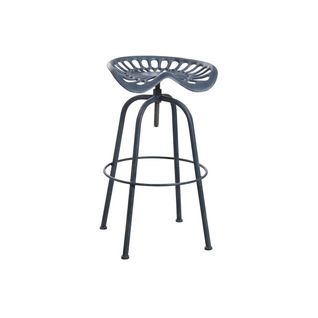Tabouret Tracteur Pivotant Et Réglable En Hauteur Bleu Antique