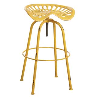 Tabouret Tracteur Pivotant Et Réglable En Hauteur Jaune Antique