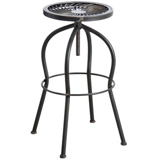 Tabouret Haut Pivotant En Métal Gris
