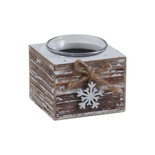 Bougeoir En Bois Avec Flocon