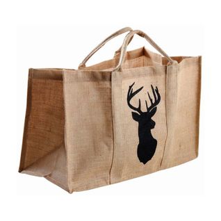 Sac à Bûches En Jute Naturel - Cerf Noir