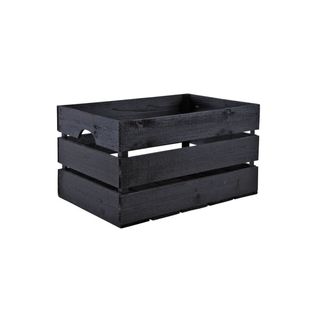 Caisse En Bois Peint Noir