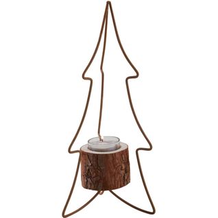 Photophore Sapin En Métal 31 Cm