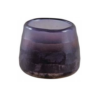 Photophore Rond En Verre Teinté Violet