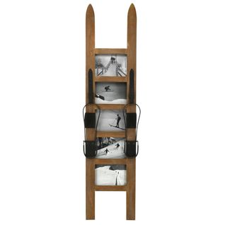 Cadre Photo Skis En Bois Et Verre