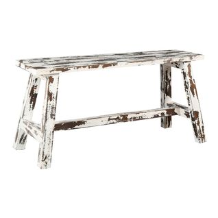 Banc En Acajou Teinté Blanc Antique