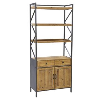 Etagère En Pin Et Métal 2 Tiroirs