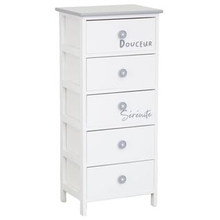 Commode/chiffonnier Bois ' Sérénité Et Douceur ' 5 Tiroirs
