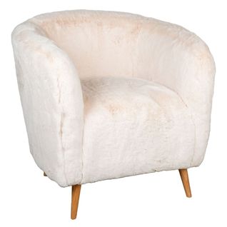 Fauteuil Effet Fourrure Blanche Grand