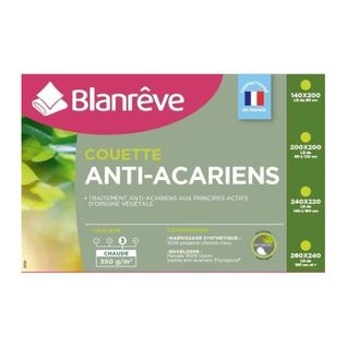 Couette Chaude Percale  Antiacariens  350g/m2  240x260cm