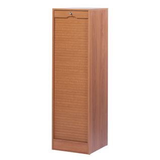 Classeur à Rideau Merisier 8 Tablettes 1 Kit Ds Serrure L 41,4 H 140,4 P 44 Cm