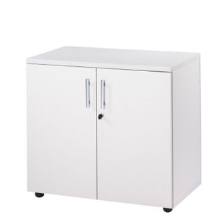 Armoire De Bureau Basse 2 Portes Blanche Ineo