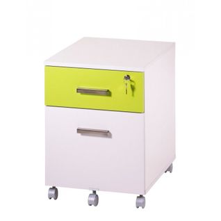 Caisson De Bureau 2 Tiroirs Ineo Blanc Anis Avec Plumier