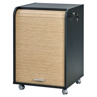 Caisson De Bureau Noir Bicolore à Rideau - Coloris: Chêne Naturel