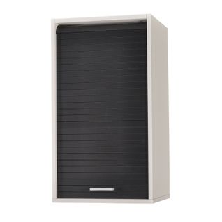 Meuble Cuisine Blanc Rideau Chêne Noir Ou Alu 2 Etagères Larg 40 H 72 P 35 Cm - Coloris: Noir