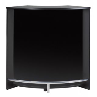 Meuble Bar Comptoir 2 Etagères Repose-pieds Métal 106,9 X 104,8 X 53,3 Cm - Coloris: Noir