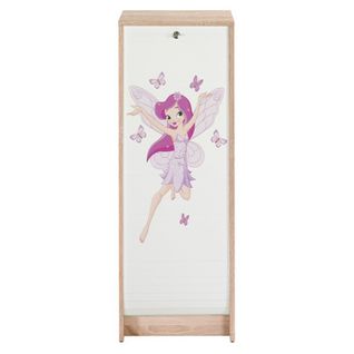 Classeur à Rideau Chêne 6 Niches L 37.8 H 103.8 P 38.4 Cm - Coloris: Fée 217