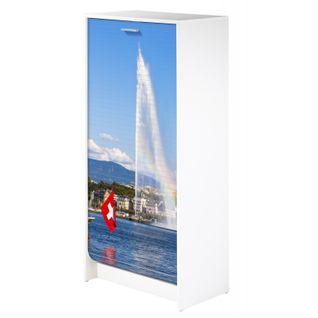 Meuble à Chaussures Blanc 7 Tablettes 21 Paires - Coloris: Lac De Genève 652