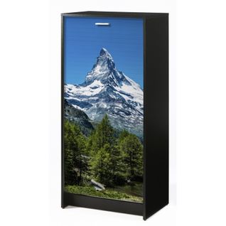 Meuble à Chaussures Noir 7 Tablettes 21 Paires - Coloris: Mont Cervin 653