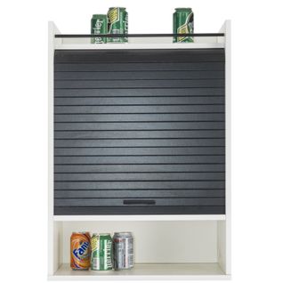 Meuble De Cuisine Blanc Rideau Noir Ou Blanc 4 Niches L 54 H 76.6 P 35.4 Cm - Coloris: Noir