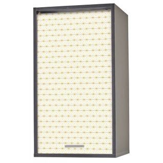 Meuble Cuisine Noir 40x72 Face Imprimée - Ciel Étoilé Jaune