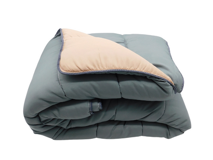 Couette Bicolore Gris/taupe - Chaude - 1 Personne - 14925