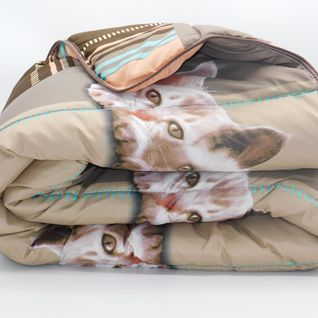 Couette Légère Imprimée Kitten - 1 Ou 2 Personnes 200x200 - Spécial Été