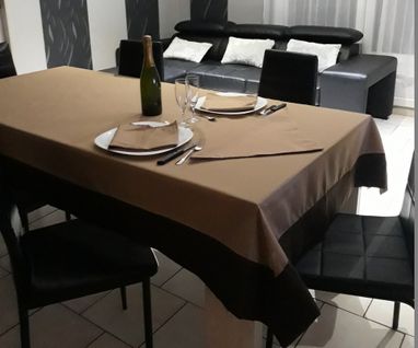 Nappe Ronde 180 Cm Chocolat / Taupe - 7537