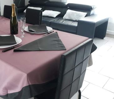 Nappe Ronde 180 Cm Gris / Vieux Rose - 7539