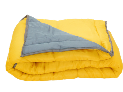 Couette Légère Gris Anthracite/moutarde - 1 Personne 140x200 - Spécial Eté