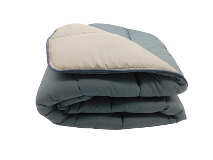 Couette Tempérée Gris Foncé / Taupe - 1 Personne 140 X 200 - Toutes Saisons