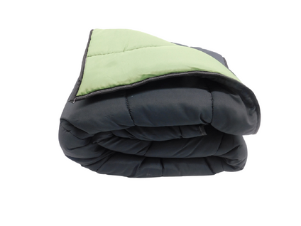 Couette Tempérée Bicolore Noir / Vert - 2 Personnes 220 X 240 - Mi Saison