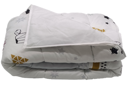 Couette Légère Imprimée Sapin Futé / Non Tissé Blanc - 1 Personne 140x200