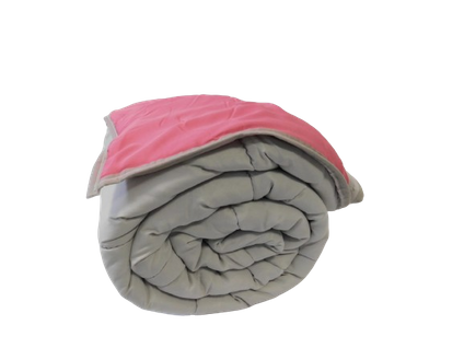 Couette Extra Légère Gris Clair/rose - 2 Personnes 220x240 - Spécial Été - Mortreux