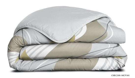 Couette Légère Imprimée / Uni Gris Clair - 1 Personne 140 X200 - Toutes Saisons - Mortreux