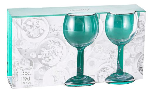 Set de 3 verres ballons 19cl  Transparent