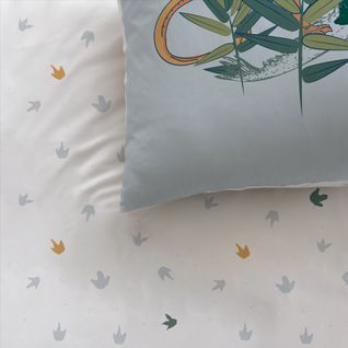 Parure De Lit Imprimée 100% Coton, Dino Jungle