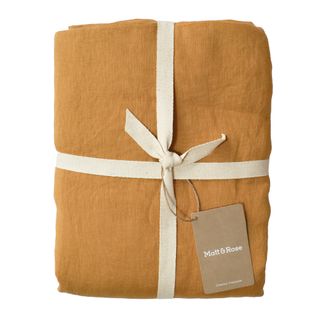 Housse De Couette Unie En Lin, Lin Lavé Caramel 260x240cm