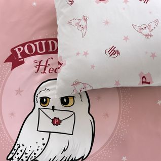 Parure De Lit Imprimée 100% Coton, Harry Potter Fly Rose 140x200+63x63cm