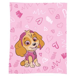 Plaid Imprimé 100% Polyester, Pat Patrouille Graffity Rose 125x150cm