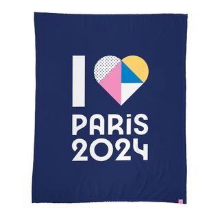 Plaid Polaire Imprimé, I Love Paris 2024 Coeur