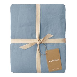 Housse De Couette Unie En Lin, Passion Lin Bleu Orage 240x220cm