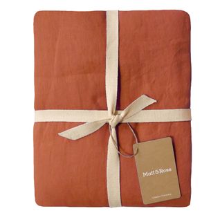 Housse De Couette Unie En Lin, Passion Lin Sienne 260x240cm